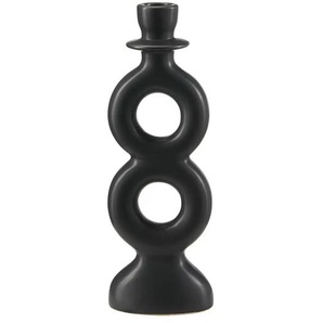 Kerzenhalter - schwarz - Porzellan - 8,5 cm - 26,5 cm - 6 cm | Möbel Kraft