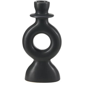 Kerzenhalter - schwarz - Porzellan - 9 cm - 18 cm - 5 cm | Möbel Kraft