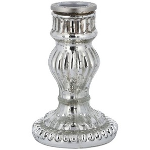 Kerzenhalter - silber - Glas - 11 cm - [7.0] | Möbel Kraft
