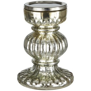 Kerzenständer - silber - Glas - 20 cm - [14.5] | Möbel Kraft