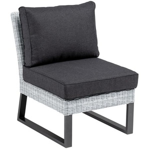 Kettler Loungemittelteil, Anthrazit, Weiß, Metall, Kunststoff, Textil, 60x85x80 cm, Loungemöbel, Gartensofas