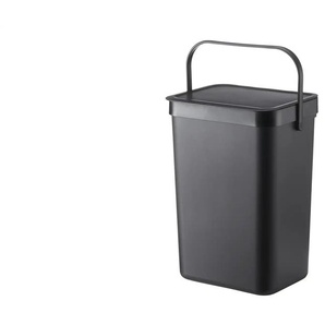 KHG Abfalleimer 12L mit Henkel - schwarz - Kunststoff - 25 cm - 35 cm - 19,5 cm | Möbel Kraft