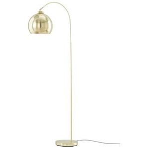 KHG Bogenleuchte, 1-flammig, messing-matt - gold - Materialmix - 58 cm - 150 cm - 24,5 cm | Möbel Kraft