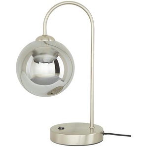 KHG LED-Tischeuchte, 1-flammig, chrom/ Rauchglas - silber - Materialmix - 22 cm - 37 cm - 15 cm | Möbel Kraft