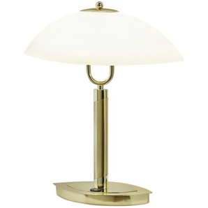 KHG LED- Tischleuchte, Schiffchenglas - gold - Materialmix - 33 cm - 38 cm - 11,5 cm | Möbel Kraft