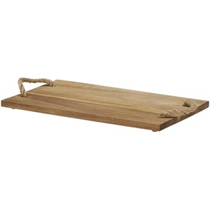 KHG Tablett eckig mit Seilgriffen - holzfarben - Holz - 40 cm - 1,5 cm | Möbel Kraft