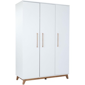 Kinderkleiderschrank ARTHUR BERNDT Kleiderschrank »Lina« 3-türig, weiß (kreideweiß), B:130cm H:192cm T:51cm, Holzwerkstoff, Massivholz, Hartfaserplatte, Metall, Schränke