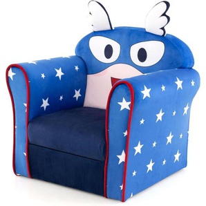 Kindersessel Kindersofa Kindercouch Babysessel für Mädchen und Jungen Kindermöbel Kinder Sessel Schaumstoff (Raumschiff, Bunt, Super Wings) - Costway