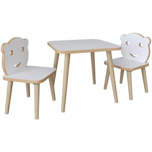 Kindersitzgruppe Set - weiß - Materialmix - 110 cm - 52 cm | Möbel Kraft