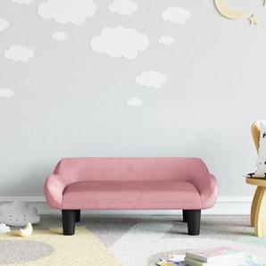 Kindersofa 70X40X24 Cm Samt | Farbe: Rosa