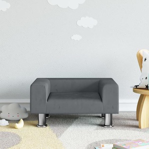 Kindersofa 70X45X26,5 Cm Samt | Farbe: Dunkelgrau | Größe: 50 x 40 x 26.5 cm