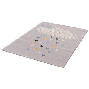 Kinderteppich COCOON - Herzregen, Primaflor-Ideen in Textil, rechteckig, Höhe: 6 mm, Kurzflor, Motiv Wolke & Herzen