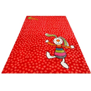 Kinderteppich SIGIKID Rainbow Rabbit Gr. 4, rot, B:160cm H:13mm L:225cm, Kunstfaser, Teppiche