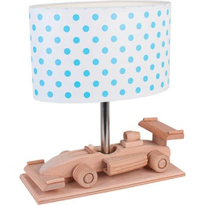 Xxxl Kindertischleuchte Rennwagen, Blau, Natur, Weiß, Holz, Holzwerkstoff, Auto,Auto, 14x27x32 cm, Lampen & Leuchten, Innenbeleuchtung, Kinderzimmerlampen