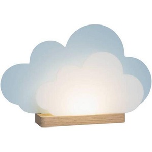 Kindertischleuchte, Pastellblau, Holz, Kunststoff, Eiche, Wolken,Wolken, 35x7x20 cm, Lampen & Leuchten, Innenbeleuchtung, Kinderzimmerlampen