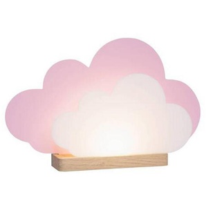 Kindertischleuchte, Rosa, Holz, Kunststoff, Eiche, Wolken,Wolken, 20x35x7 cm, Lampen & Leuchten, Innenbeleuchtung, Kinderzimmerlampen