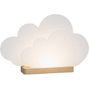 Kindertischleuchte, Weiß, Holz, Kunststoff, Eiche, Wolken,Wolken, 35x7x20 cm, Lampen & Leuchten, Innenbeleuchtung, Kinderzimmerlampen