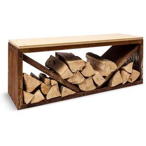 Kindlewood L Rust Holzspeicher Sitzbank 104x40x35cm Bambus Zink