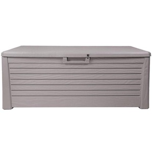 Xxxl Kissenbox, Grau, Kunststoff, Holzoptik, 141x63x71 cm, Tragegriff, Deckel aufklappbar, regenabweisend, UV-beständig, geeignet zum Sitzen, absperrbar, Aufbewahrung & Schutzhüllen, Gartenboxen