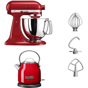 KITCHENAID Küchenmaschine 5KSM125EER+Gratis Wasserkocher 5KEK1222EER Küchenmaschinen mit Wasserkocher rot (empire red)