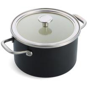 KitchenAid Steel Core Enamel 24cm/6 Liter Kochtopf mit Deckel, Crème