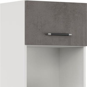 Klapphängeschrank IMPULS KÜCHEN Prag und Valencia, Breite/Höhe: 45/57,9 cm Schränke Gr. B/H/T: 45cm x 57,9cm x 34,2cm, grau (beton-optik schiefer dunkelgrau) vormontiert, mit Soft-Close, Klapptür und offener Nische