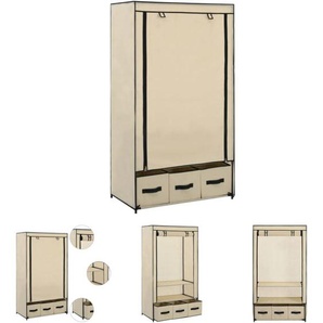 Kleiderschrank Creme 87 x 49 x 159 cm Stoff - Kleiderschränke - Creme - The Living Store