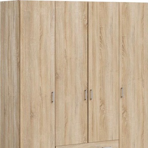 Kleiderschrank INOSIGN Space Drehtürenschrank, Aufbewahrung Kasten Schrank Stauraum Schränke Gr. B/H/T: 154cm x 200,4cm x 49,5cm, 4 St., braun (eiche) Baby Kinderkleiderschrank Breite 78, 115,8 oder 154 cm, mit je 3 Schubkästen, innen Einlegeböden