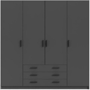 Kleiderschrank INOSIGN Sprint Drehtürenschrank, Aufbewahrung Kasten Schrank Stauraum Schränke Gr. B/H/T: 195,5cm x 200,4cm x 49,8cm, schwarz Breite 98,5147 oder 195,5 cm, je mit Einlegeböden und Kleiderstange