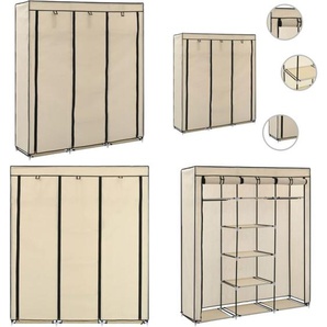 Kleiderschrank mit Fächern und Stangen Creme 150x45x175cm Stoff - Kleiderschrank - Kleiderschränke - Home & Living - Creme