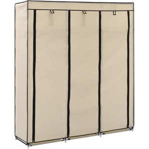 Kleiderschrank mit Fächern und Stangen Creme 150x45x175cm Stoff vidaXL