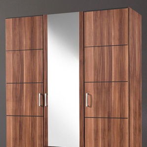 Kleiderschrank PRIESS Bilbao Schränke Gr. B/H/T: 140 cm x 193 cm x 54 cm, mit Aufleistung, 3 St., braun (nussbaumfarben) Drehtürenschrank Kleiderschrank Schränke Türanschlag links oder rechts