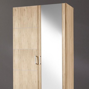 Kleiderschrank PRIESS Bilbao Schränke Gr. B/H/T: 94 cm x 193 cm x 54 cm, mit Aufleistung, 2 St., braun (struktureichefarben hell) Drehtürenschrank Kleiderschrank Schränke Türanschlag links oder rechts