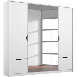 Kleiderschrank RAUCH Balance Schränke Gr. B/H/T: 181cm x 197cm x 54cm, 5 St., weiß mit Klappspiegel