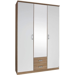 Kleiderschrank RAUCH Gandra Schränke Gr. B/H/T: 136cm x 212cm x 54cm, 3 St., weiß (struktureichefarben hell/weiß)