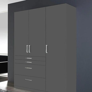 Kleiderschrank RAUCH Harburg Drehtürenschrank Schlafzimmerschrank mit viel Stauraum Schränke Gr. B/H/T: 136cm x 197cm x 54cm, 3 St., grau (graumetallic) Bestseller Schrank Garderobe im Schlafzimmer