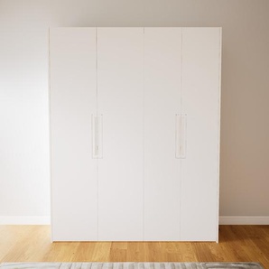 Kleiderschrank Weiß - Individueller Designer-Kleiderschrank - 184 x 232 x 62 cm, Selbst Designen, Böden/hohe Schublade/Schublade Glasfront/kompakt Schublade/Kleiderlift/Hosenhalter/Schuhauszug