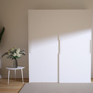 Kleiderschrank Weiß - Individueller Designer-Kleiderschrank - 204 x 232 x 71 cm, Selbst Designen, Böden/hohe Schublade/Kleiderstange