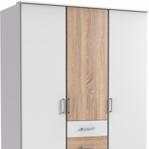 Kleiderschrank WIMEX Click Schränke Gr. B/H/T: 135 cm x 199 cm x 58 cm, 3 St., weiß (weiß, struktureichefarben hell) Drehtürenschrank Kleiderschrank Schränke ohne Spiegel