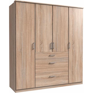 Kleiderschrank WIMEX Click Schränke Gr. B/H/T: 180 cm x 199 cm x 58 cm, 4 St., braun (struktureichefarben hell) Drehtürenschrank Kleiderschrank Schränke ohne Spiegel