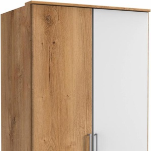 Kleiderschrank WIMEX Click Schränke Gr. B/H/T: 90 cm x 199 cm x 58 cm, 2 St., weiß (plankeneichefarben, weiß) Drehtürenschrank Kleiderschrank Schränke ohne Spiegel