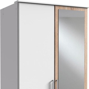 Kleiderschrank WIMEX Click Schränke Gr. B/H/T: 90 cm x 199 cm x 58 cm, 2 St., weiß (weiß, struktureichefarben hell) Drehtürenschrank Kleiderschrank Schränke mit Spiegel