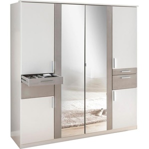 Kleiderschrank WIMEX Koblenz Schränke Gr. B: 180cm, 4 St., grau (weiß/betonfarben lichtgrau) mit Accessoire-Schubkästen