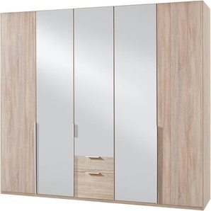 Kleiderschrank WIMEX New York Schränke Gr. B/H/T: 225cm x 208cm x 58cm, 5 St., braun (struktureichefarben hell/spiegel) mit Spiegeltür