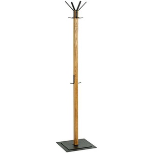 Xxxl Kleiderständer, Braun, Schwarz, Eiche, Holz, Metall, Eiche, massiv, 40x180x40 cm, Schuhablage, standfeste Füße, Jackenhalter, Garderobe, Garderobenständer