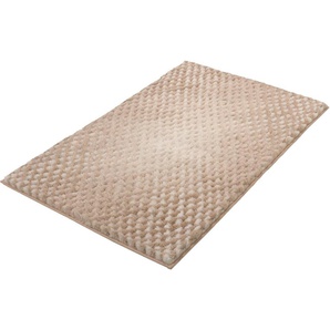 Kleine Wolke Badematte Cory, Höhe 24 mm, rutschhemmend beschichtet, fußbodenheizungsgeeignet, Polyester, rechteckig, Badteppich, modischer Farbverlauf, Hoch-Tief Effekt, waschbar