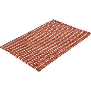 Kleine Wolke Badematte Loop, Höhe 12 mm, beidseitig nutzbar, fußbodenheizungsgeeignet, schnell trocknend, Baumwolle, Polyester, rechteckig, Badteppich, weiche Chenillequalität, gestreift, handgewebt