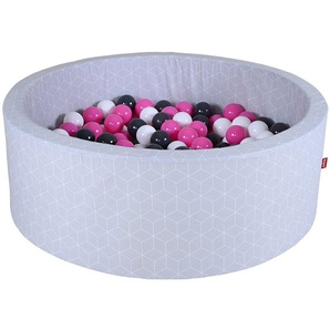 Knorrtoys® Bällebad Geo, Cube Grey, mit 300 Bällen creme/Grey/rose, Made in Europe