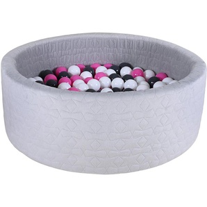 Knorrtoys® Bällebad Soft, Geo Grey, mit 300 Bällen creme/Grey/rose, Made in Europe