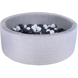 Knorrtoys® Bällebad Soft, Geo Grey, mit 300 Bällen Grey/creme, Made in Europe